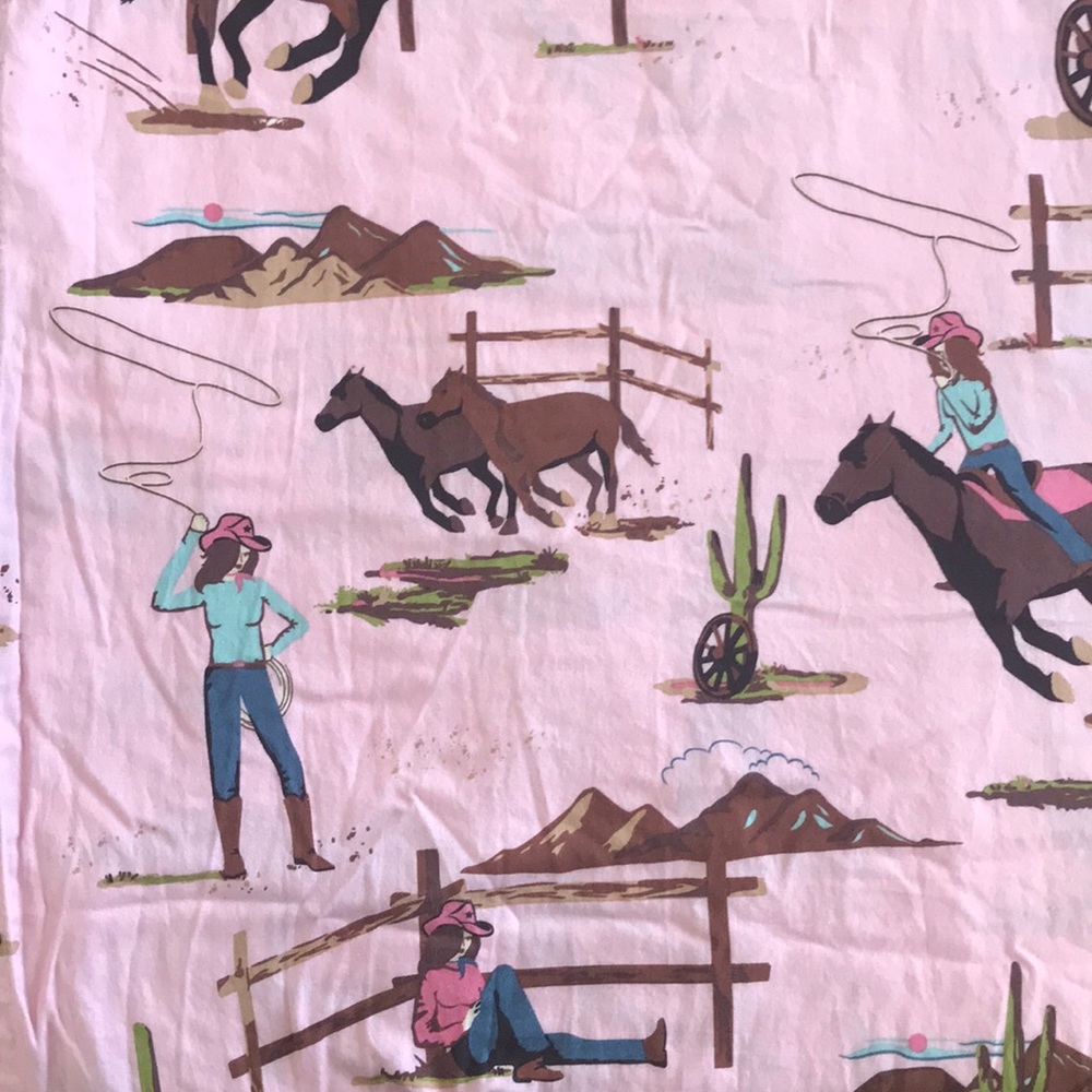 Pink cowgirl twin sheets